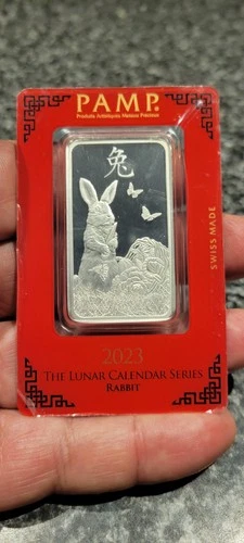 ERROR PAMP SUISSE 2023 YEAR OF THE RABBIT 1 OZ SILVER BAR MISSING BUTTERFLIES