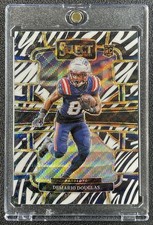 DEMARIO DOUGLAS 2023 PANINI SELECT #68 ROOKIE ZEBRA PRIZM DIE CUT SSP CONCOURSE