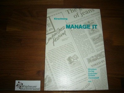 Kirschning, Klaus : Manage it : Fortführung v. 'Master it'