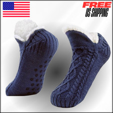 Slipper Socks W Grippers for Winter, Warm, Fuzzy, Fleece Lined, Non-Slip