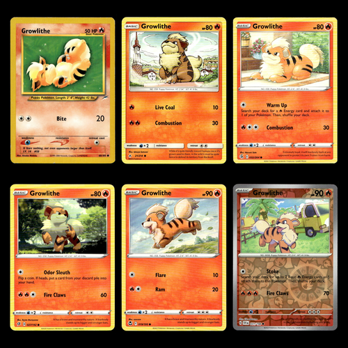 6x Growlithe Lot 68 Neo Destiny Pokemon Cards Collection Set Deck Building TCG - 第 1/2 張圖片