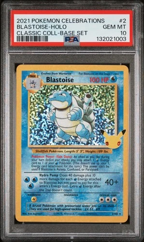 2021 POKEMON CELEBRATIONS CLASSIC COLL #2 BLASTOISE-HOLO PSA 10