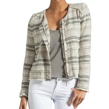 IRO Sz 2 Lizzie Boucl Tweed Distressed Jacket