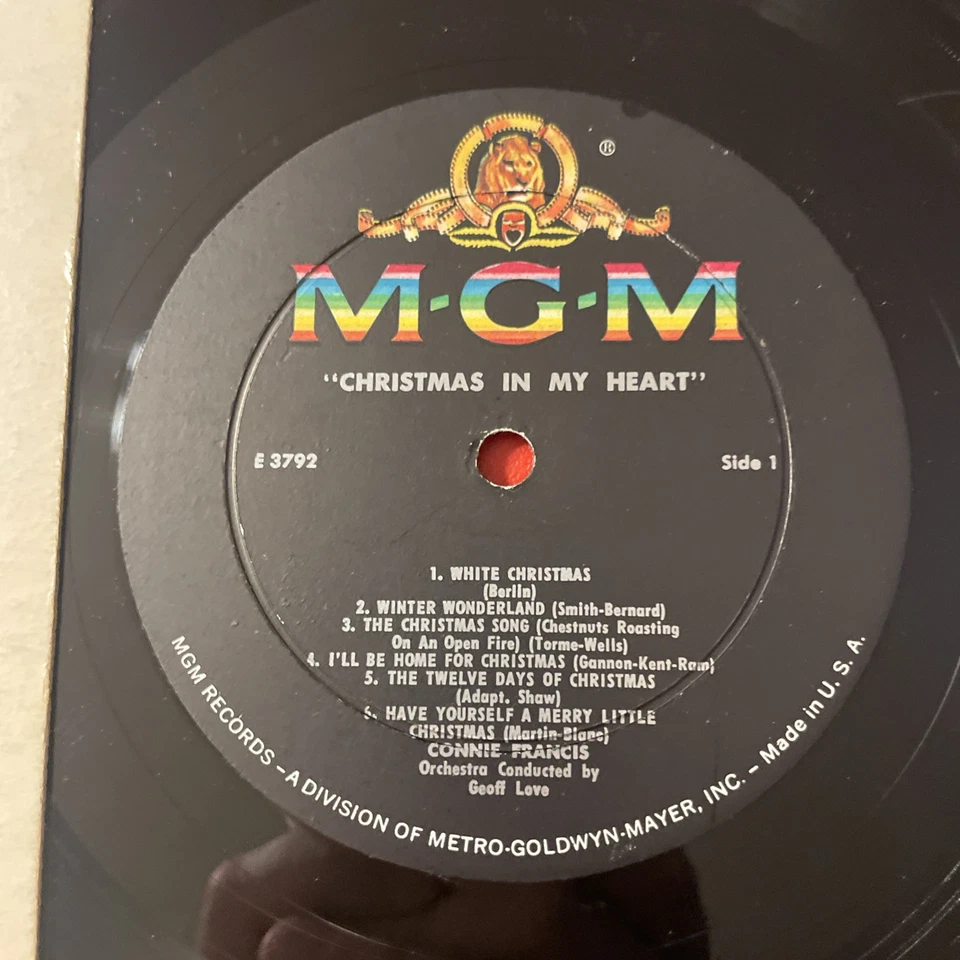 Connie Francis Christmas In My Heart LP MGM Mono 1st Press VG+!!!! - Image 3 of 4