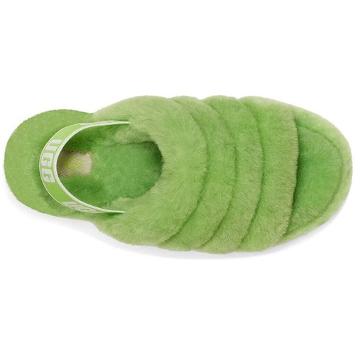 NEUF TAILLE 5 UGG femme peluche ouais slide fourrure de mouton 1095119 dans logo sandale pomme - Photo 4 sur 10