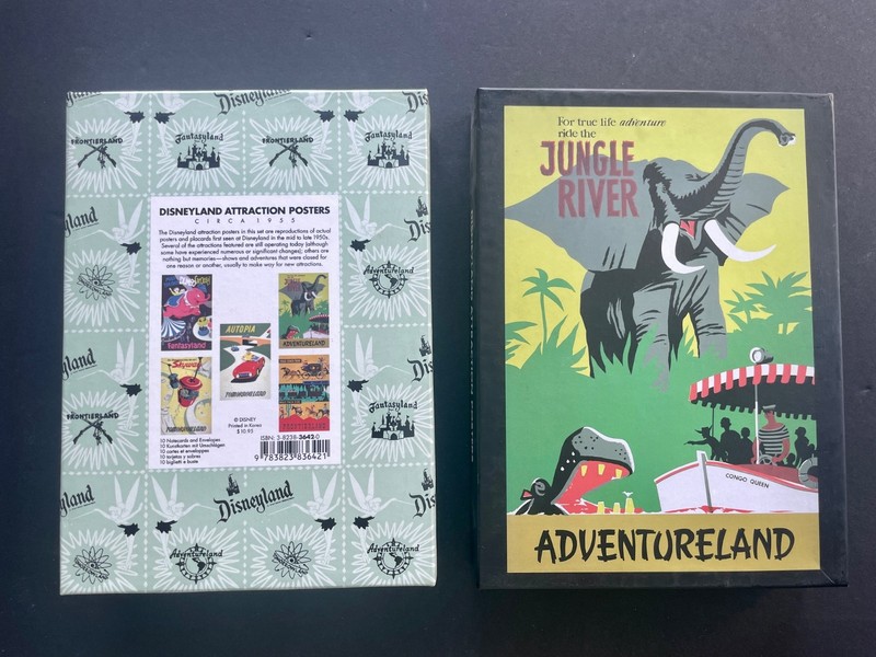 Vintage Walt Disney Gallery Disneyland Attractions Posters 10 Blank Note Cards