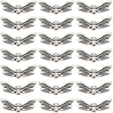 1 Box 120Pcs Dragonfly Wing Beads Bulk Silver Wing Bead Charm Alloy Metal Tibeta