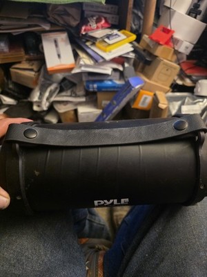 Pyle Black Portable Tube Speaker w/ Carrying Strap, USB AUX MicroSD Inputs