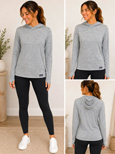 Patagonia Capilene Cool Daily Gray Heather Hoodie Pullover L UPF 50 