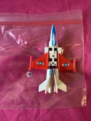 788-Vintage 1984 Remco Zybots Mach 1 changeable robot F-16 Fighter Plane Toy