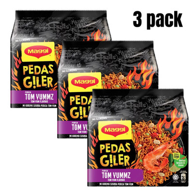 MAGGI Pedas Giler Tom Yummz 76g x 5 x 3 pack (Halal)