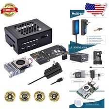 Raspberry Pi 5 Metal Case Kit: NVMe SSD, Active Cooler, 27W USB-C PSU 8GB/4GB 