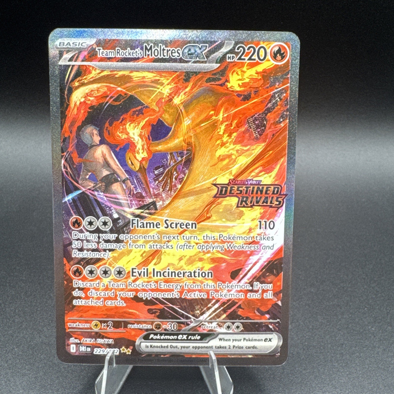Pokemon TCG - Team Rockets Moltres EX Stamp - Destined Rivals - 229/182