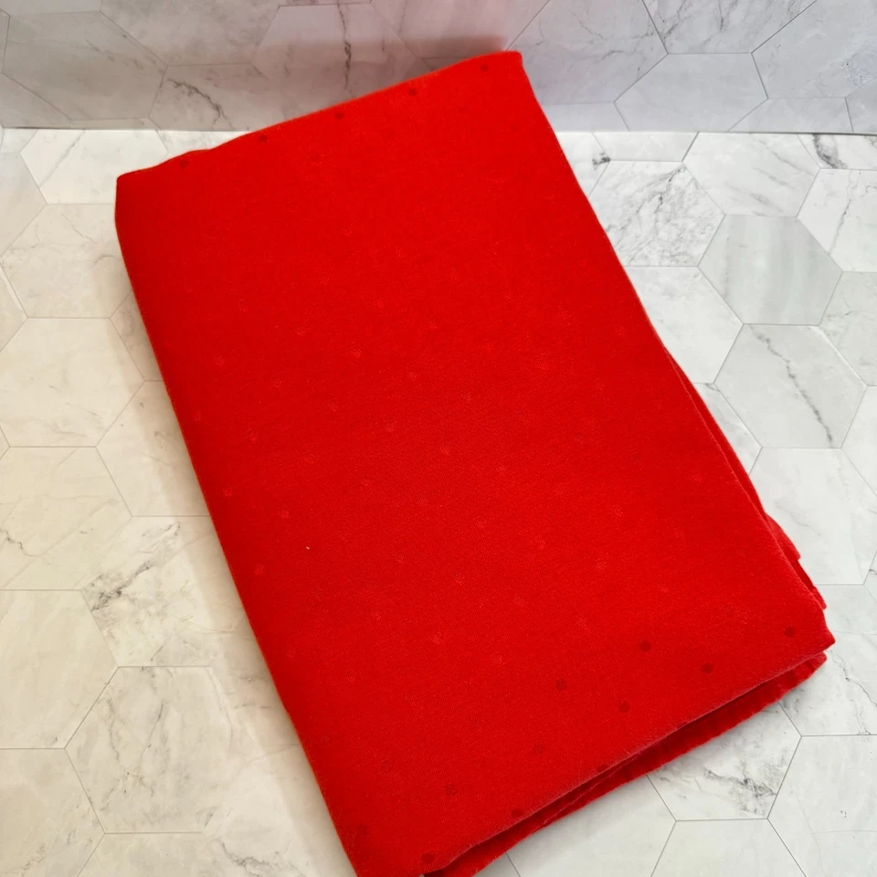 Kate Spade Cranberry Red Larabee Dot 70x104" Tablecloth Christmas Valentines EUC - Image 3 of 4