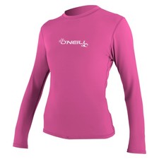 Women's Basic Skins Upf 50 Long Sleeve Sun Shirt, Fox Pink, Medium
