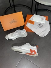 HERMÈS Herren Sneaker Low Top EU 43 Weiß/Or...