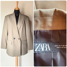 NEU Blazer Longblazer Oversize Doppelreiher Gr. S von ZARA in Khaki
