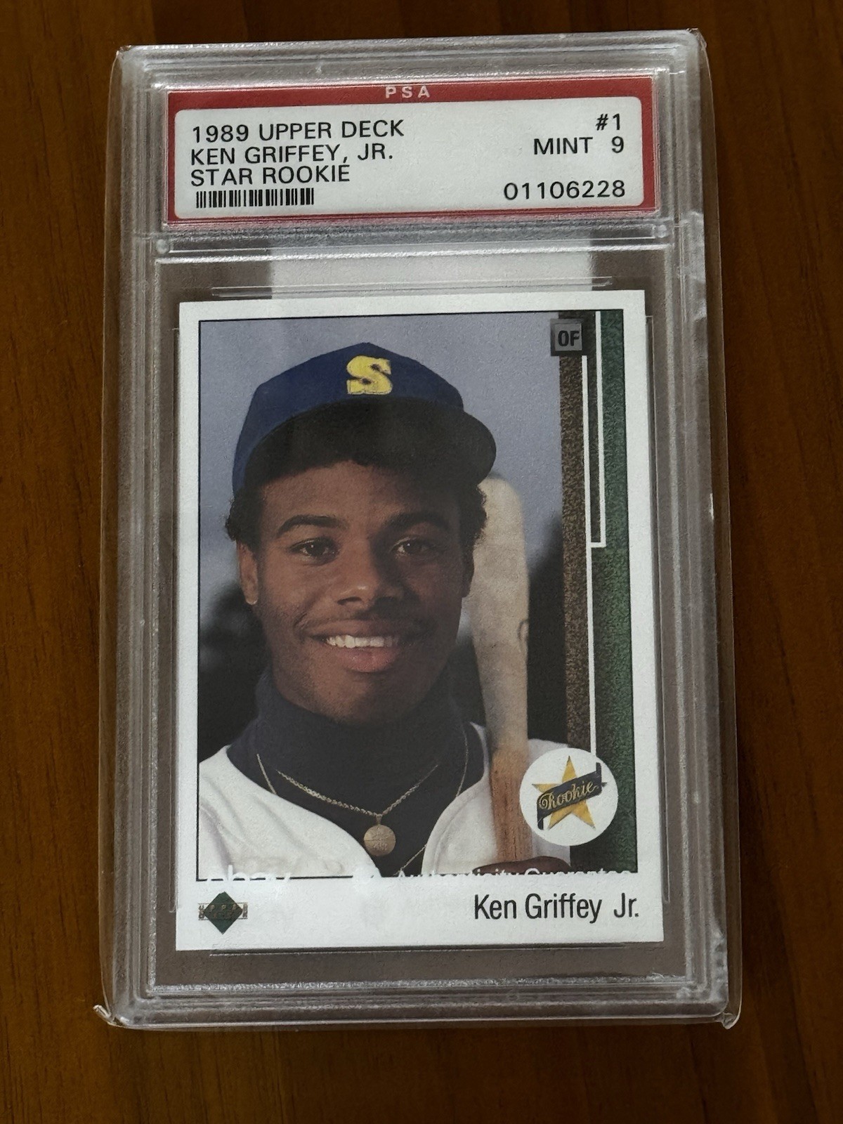 1989 Upper Deck Ken Griffey Jr. #1 Rookie Card PSA 9 MINT Mariners HOF view 1