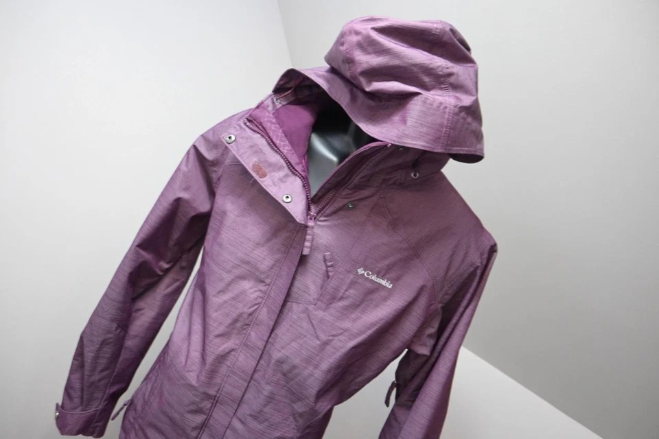 Jaqueta Columbia Omni-Tech zíper completo com capuz inverno roxo feminina tamanho grande - Imagem 4 de 4