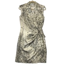Calvin Klein Snake Print Faux Wrap Sheath Dress Stone Grey Size 6 CD1H2WM6 NWT