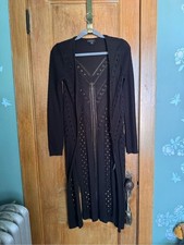 Black knit long line cardigan