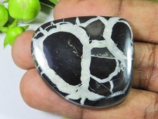 AAA Natural Septarian Jewelry Making Fancy Black Crytsal Gemstone 35X40X06MM Z24