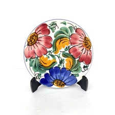 Hand Painted Mexican Style Decorative Floral Plate