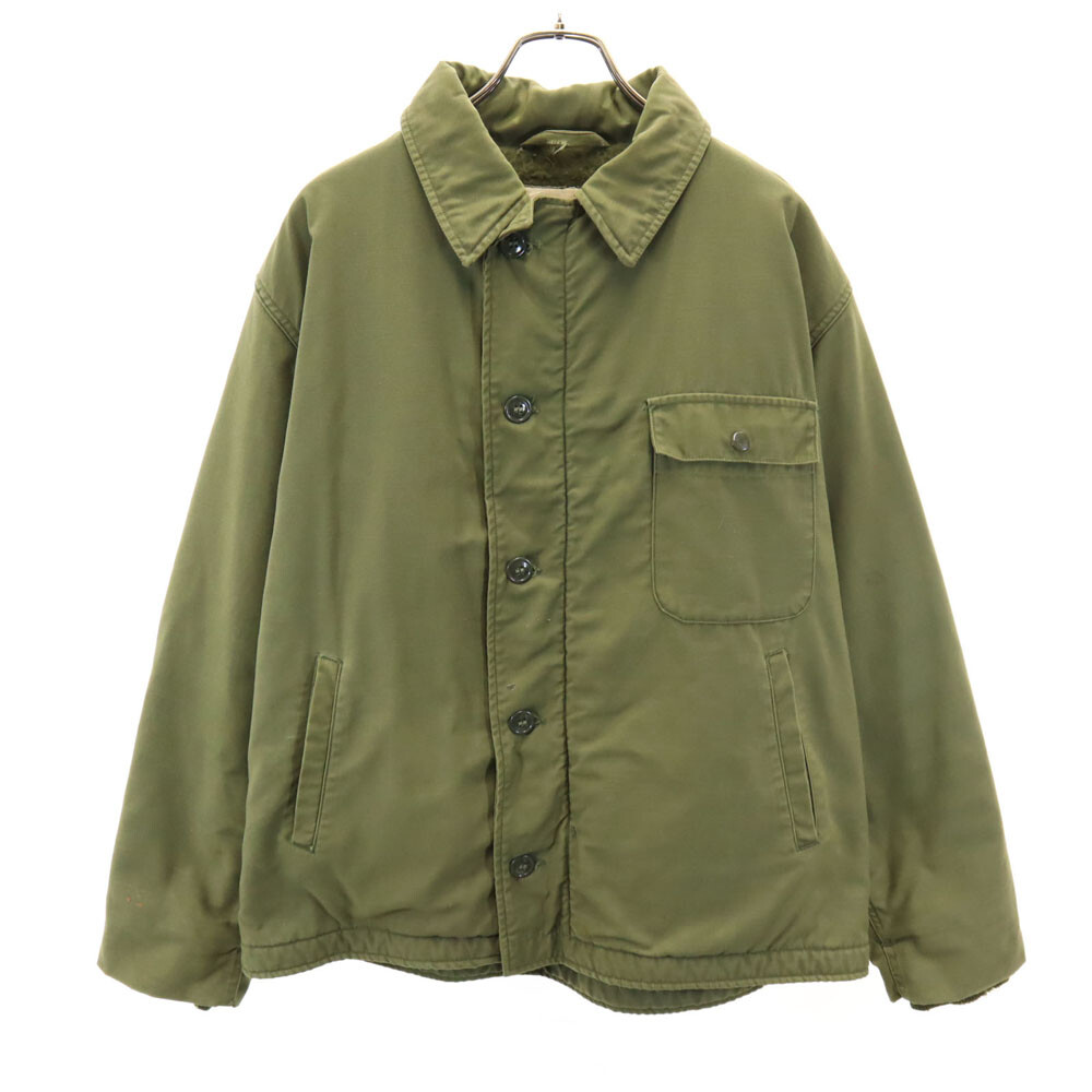 70s - vintage A2デッキジャケット US NAVY アメリカ軍 US ARMY 70s A2 Deck Jacket Vintage Military jacket L khaki