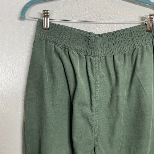 Madewell Women S Green Corduroy Huston Pull On Crop Pant Cotton Stretch Waist - Picture 8 of 11