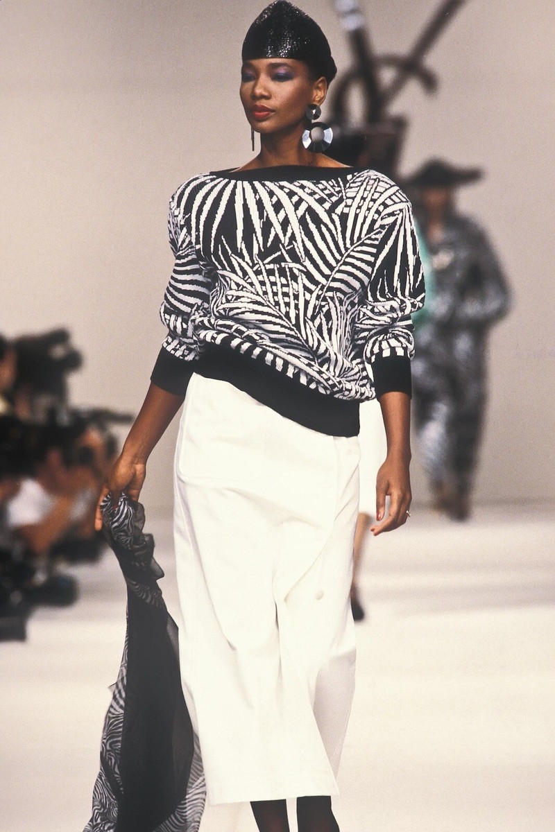 Yves Saint Laurent Rive Gauche Vintage YSL Spring 1985 Silk Palm