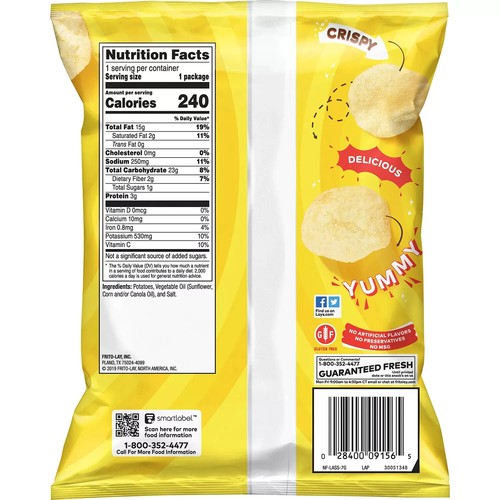 Lay's Classic Potato Chips, 1.5 oz., 64 pk. - Picture 3 of 4