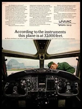 1968 UNIVAC Sperry Rand Real-Time Computers System USAF Plane Cockpit Print Ad
