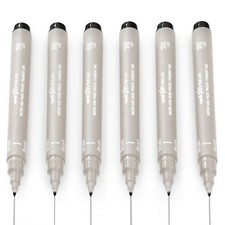 Uni Pin Fineliner Drawing Pen Light Grey Ink Brush Nib Pack of 12
