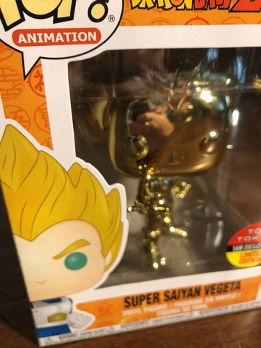2018 SDCC Funko Pop! Dragon Ball Z Gold Super Saiyan Vegeta TOY TOKYO STICKER - Picture 10 of 12
