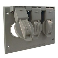 BELL 5093-0 1.406-Inch Box Mount Weatherproof Cover 3-Gang Gray