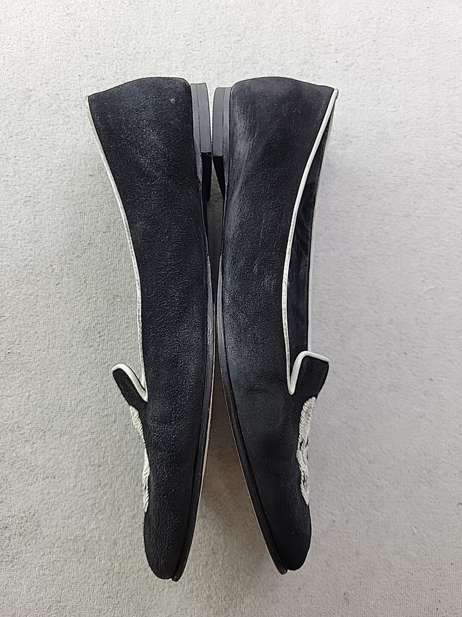 Alexander McQueen Womens 8 (38.5) Black Suede Slip On Flats