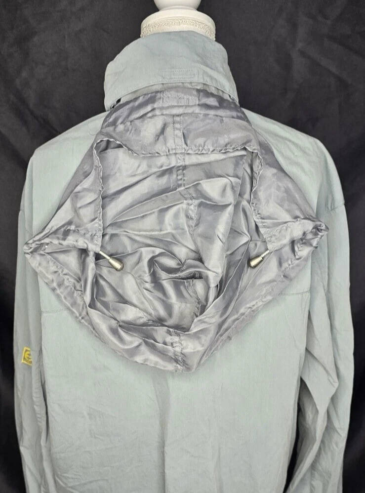 Planet Earth Jacket XL Skateboard Ski Net Lined Green Gray Hidden Hood Full Zip - product detail image 10