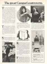 CAMPARI BITTER APERITIVO GREAT CONTROVERSY Advertising 1 page 1974 2WS
