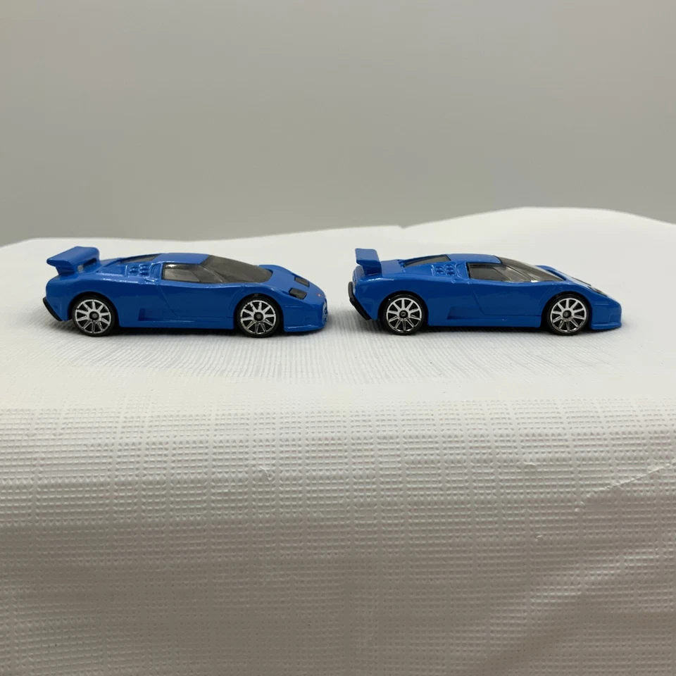 Lot of 2 Hot Wheels HW Exotics '94 Bugatti EB110 SS French Racing Blue Die Cast - Image 3 of 4