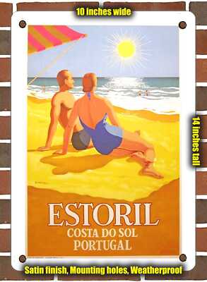 Metal Sign - 1956 Estoril Costa do Sol Portugal - 10x14 Inches