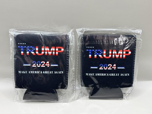 MAGA President Donald Trump 2024 Can Koozie Black (2 Pack) NEW - Picture 2 of 2
