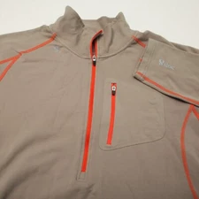 Stoic Shirt Men Medium Beige 1/4 Zip Long Sleeve Mock Neck Pocket Base Layer