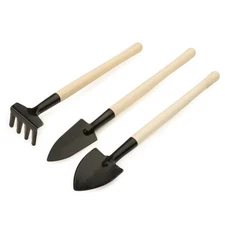 3 Piece Wood Handle Garden Tool Set Garden Mini Tool Set Planting Gardening