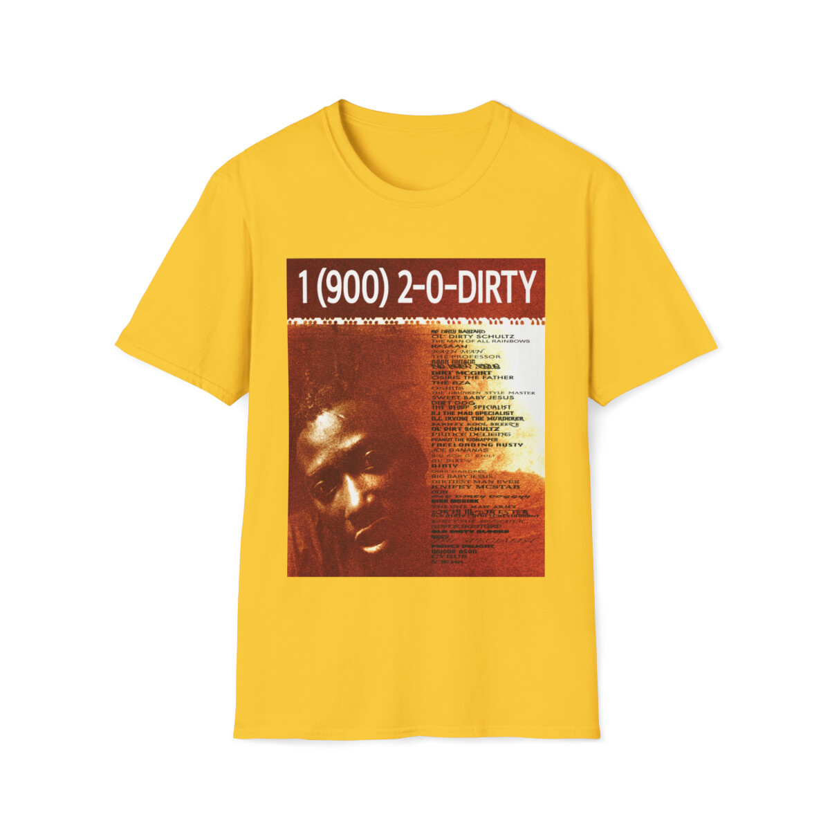 ODB aka list Wu Tang Clan graphic tshirt Ol Dirty Bastard aliases