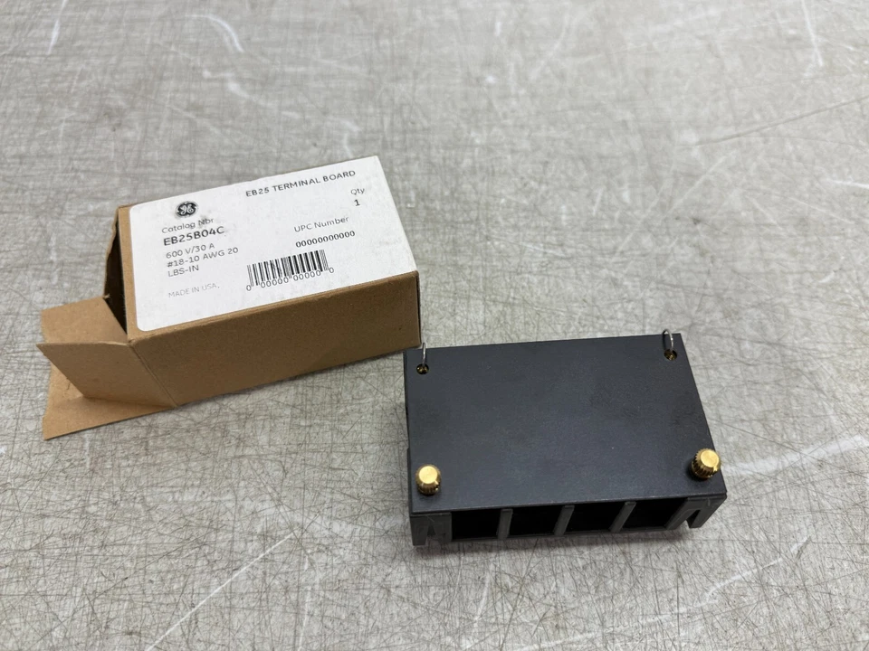 GE EB25B04C Terminal Block, Strip w/ Cover 4 Position 600V 30A 4-Pole Lot of 5 - Image 2 of 4
