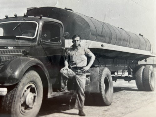 Mack Tanker Truck Photo w/Driver 1940s Wilmington Pike Jimmy John's Vtg Photo - Picture 17 of 24
