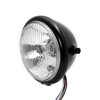 5 3/4'' Bates Style Scheinwerfer Schwarz Seitenhalter Headlight Side Mount Black