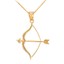 thumbnail 1 - Polished 14k Yellow Gold Aim Bow and Arrow Goals Pendant Necklace