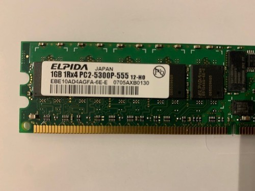 Elpida EBE10AD4AGFA-6E-E PC2-5300P-555 12-HO 1GB Server Memory RAM (Lot of 8)