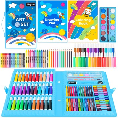 Coloring Set for , Cute Preppy School Stuff, 149-Pack Sketching Drawing Suppl...